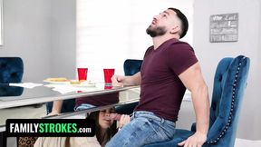 My Step Sis &amp; Step Mom Begged for a Ride on My Huge Fat Cock