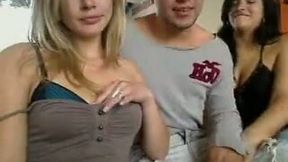 Two hot amateur latina milfs shared my cock on webcam