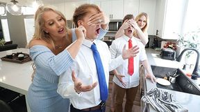 Dirty studs ditch date night &mdash;  devouring seniors' pussies instead &mdash;  MomSwap seduction