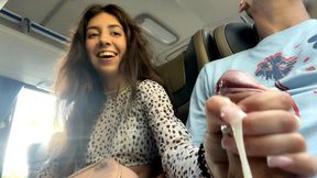 Handjob on Bus &mdash;  Crowded Scene &mdash;  Hardcore Cumshot!