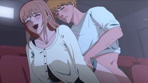 Makima at Cinema: Get Fucked At First Date ( Uncensored )