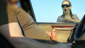 Stranger Caught Me Jerking Off in a Car in a Public Park and Gave Me an Incredible BlowJob!!