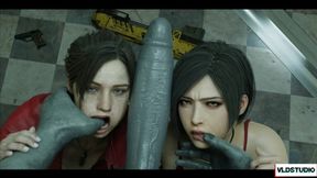 Resident Evil HORROR 3D Asian Cartoony Group Sex